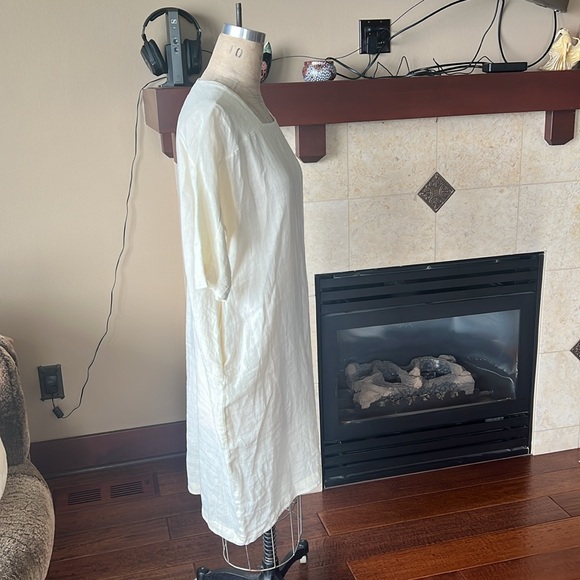 Black Crane Linen Cocoon Dress w pockets - Picture 4 of 12